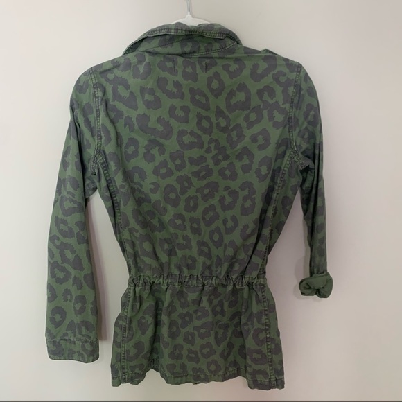 Urban Outfitters Green Leopard Print Military/Utility Style Jacket Size Small - Picture 7 of 10